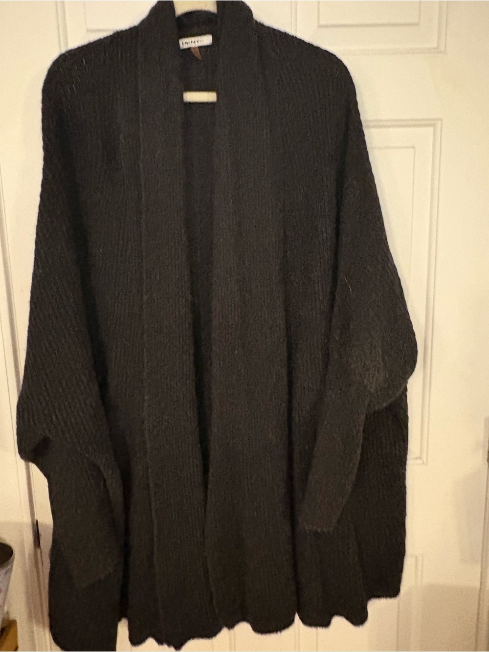 Cozy Women’s Charcoal Open-Front Knit Sweater Cardigan